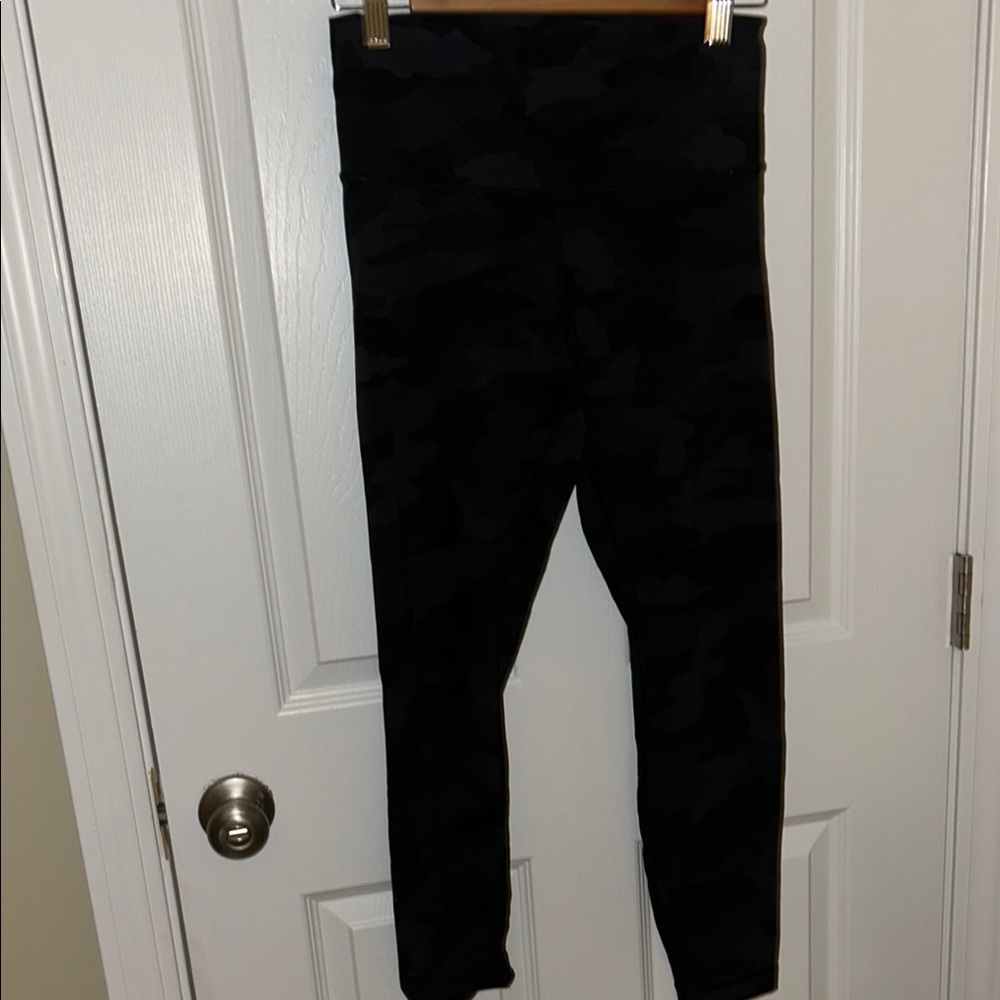 Kids Black Camouflage Leggings